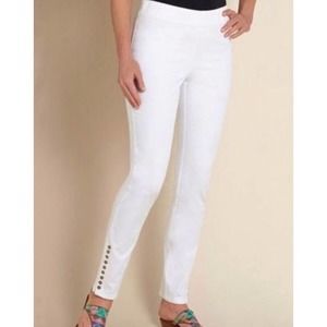 Soft Surroundings Metro Ankle Pull On Pants Women’s Small‎ Brown Elastic Waist